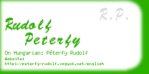 rudolf peterfy business card