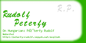 rudolf peterfy business card